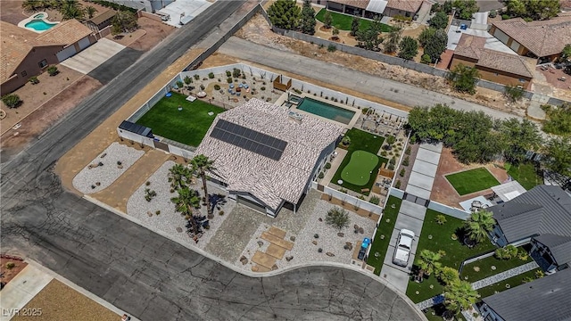 3890 Quadrel St, Las Vegas, NV 89129 - aerial overview of property's location featuring a pool area