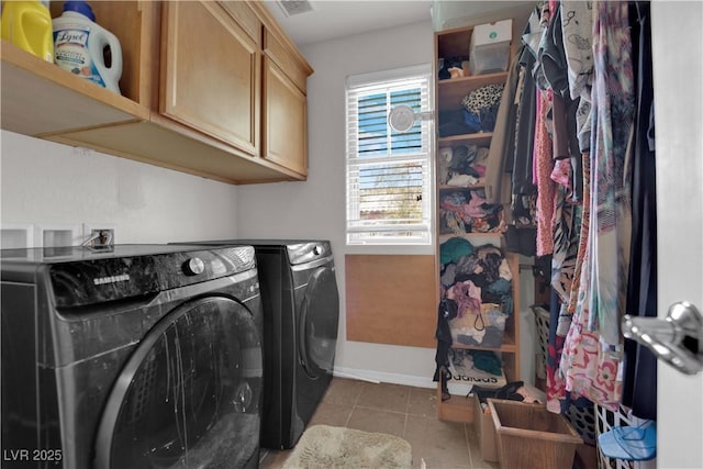 4650 Ranch House Rd Unit 64, North Las Vegas, NV 89031 - washroom featuring independent washer and dryer, tile patterned floors, and cabinet space
