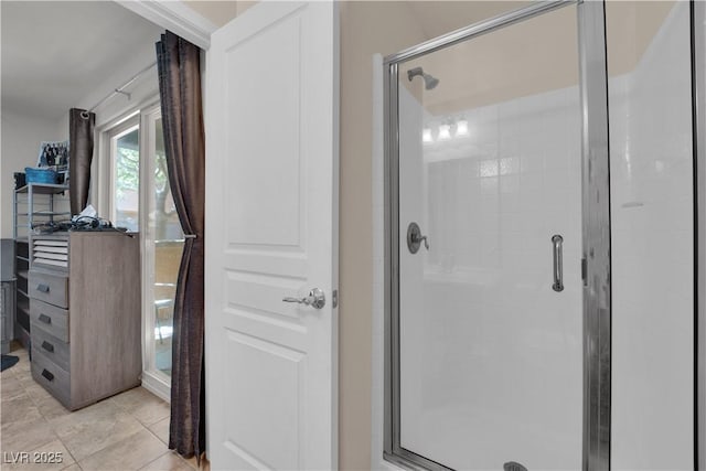 4650 Ranch House Rd Unit 64, North Las Vegas, NV 89031 - bathroom with a shower stall and tile patterned floors