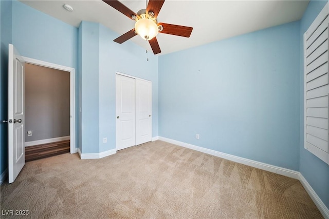 5210 E Chasemoor St, Pahrump, NV 89061 - unfurnished bedroom featuring carpet flooring, a closet, and ceiling fan
