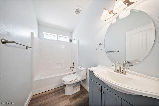 5210 E Chasemoor St, Pahrump, NV 89061 - full bathroom featuring vanity, wood finished floors, and shower / bathtub combination