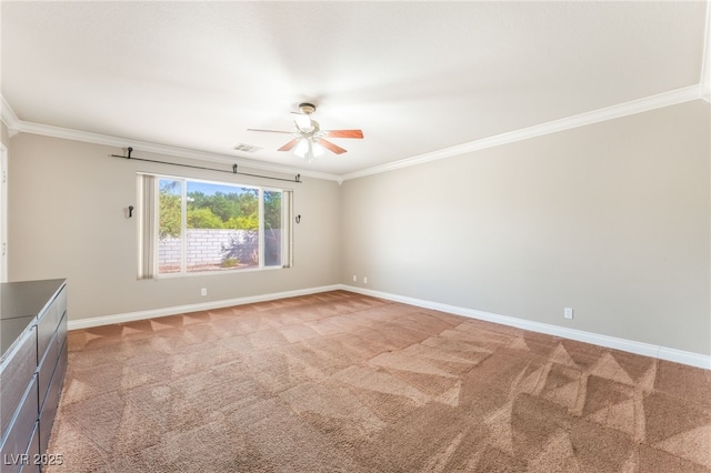 1442 Big Tree Ave, North Las Vegas, NV 89031 - unfurnished room featuring ceiling fan, crown molding, and light carpet