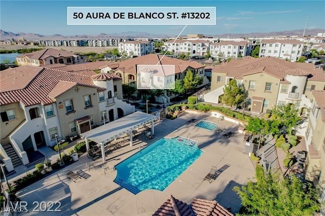 50 Aura De Blanco St Unit 13202, Henderson, NV 89074 - aerial view of residential area featuring a pool area