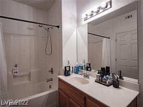 50 Aura De Blanco St Unit 13202, Henderson, NV 89074 - full bathroom featuring vanity and shower / tub combo with curtain
