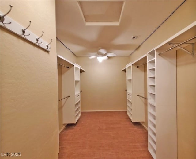 7723 Widewing Dr, North Las Vegas, NV 89084 - spacious closet with light wood-style flooring and attic access