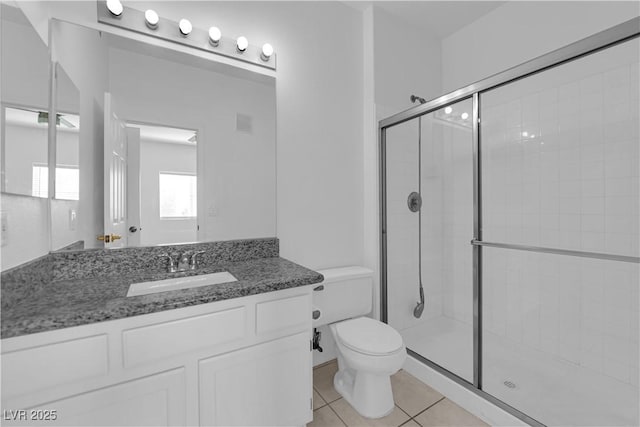 8501 W University Ave Unit 2053, Las Vegas, NV 89147 - full bathroom with a shower stall, vanity, and tile patterned flooring