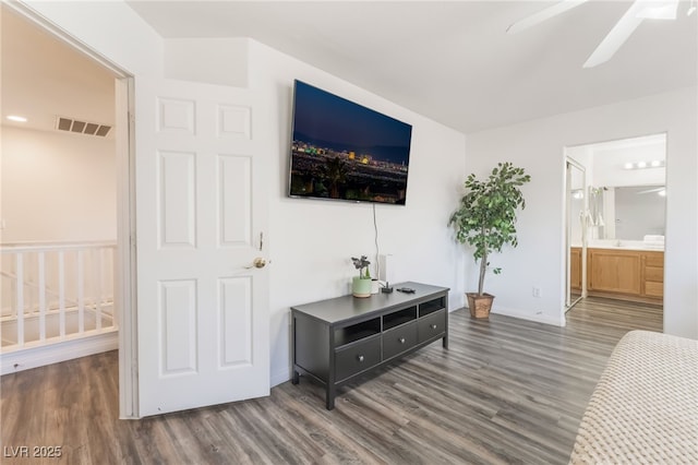 8179 Palace Monaco Ave, Las Vegas, NV 89117 - living room featuring ceiling fan and wood finished floors