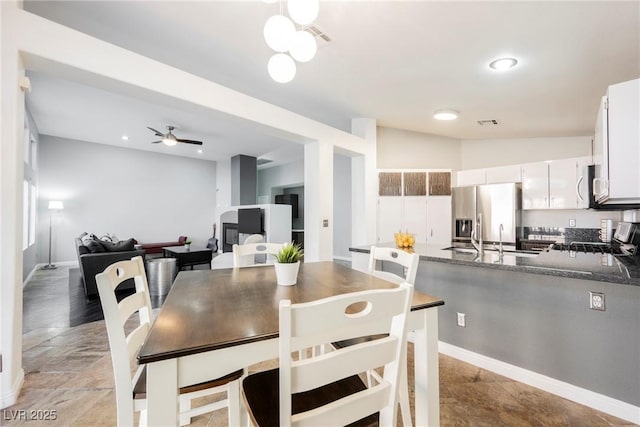 2547 Sundew Ave, Henderson, NV 89052 - dining room featuring a ceiling fan and recessed lighting