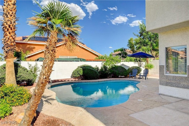 9520 Silver Frost St, Las Vegas, NV 89123 - view of swimming pool with a fenced backyard and a patio area
