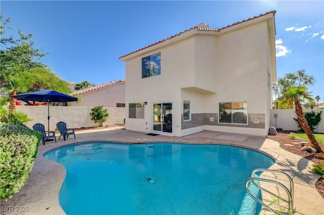 9520 Silver Frost St, Las Vegas, NV 89123 - view of swimming pool featuring a patio and a fenced backyard