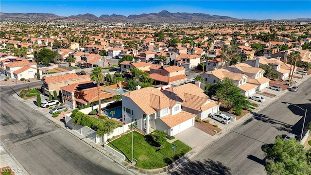 9520 Silver Frost St, Las Vegas, NV 89123 - aerial view of residential area with mountains