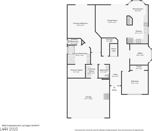 9405 Crosspointe Ave, Las Vegas, NV 89117 - view of floor plan / room layout