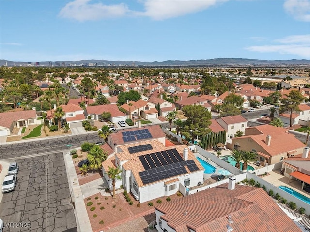 9405 Crosspointe Ave, Las Vegas, NV 89117 - aerial view of residential area featuring a mountainous background and a pool