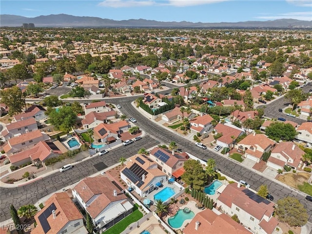 9405 Crosspointe Ave, Las Vegas, NV 89117 - aerial view of property's location featuring a mountain backdrop and a pool area