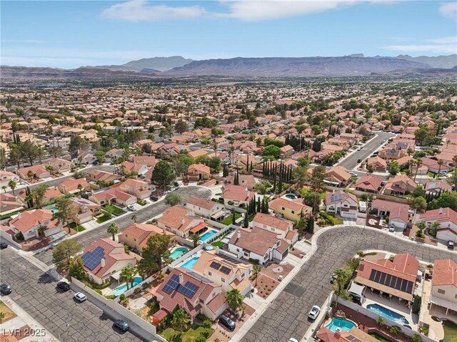 9405 Crosspointe Ave, Las Vegas, NV 89117 - aerial perspective of suburban area featuring mountains