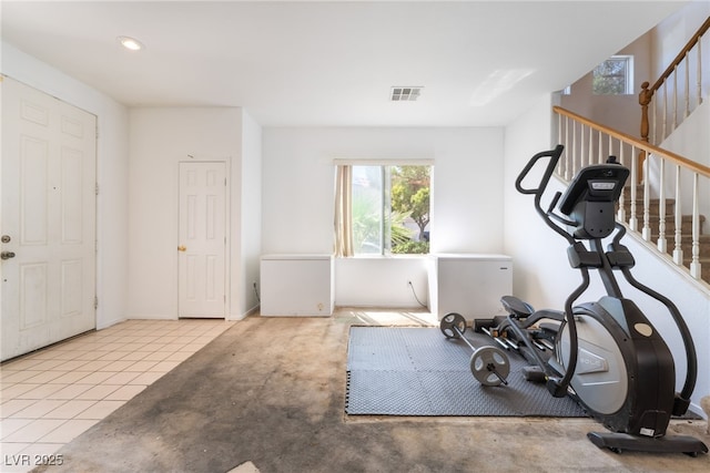 4062 W El Campo Grande Ave, North Las Vegas, NV 89031 - exercise area featuring tile patterned floors and recessed lighting