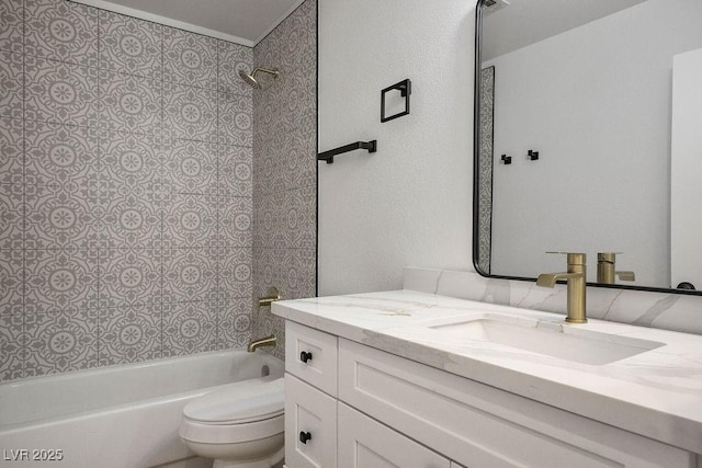 4319 Basil Leaf Ave, North Las Vegas, NV 89031 - bathroom featuring vanity,  shower combination, and a textured wall
