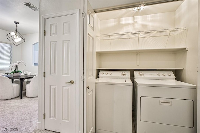 920 Siena Hills Ln, Las Vegas, NV 89144 - laundry room with washer and dryer and carpet floors