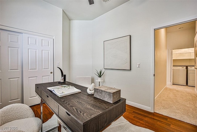 920 Siena Hills Ln, Las Vegas, NV 89144 - office area featuring wood finished floors and baseboards