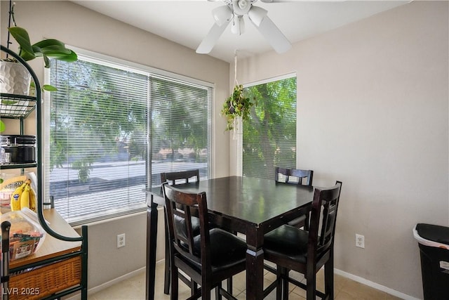 3042 Tarpon Dr Unit 202, Las Vegas, NV 89120 - dining area featuring a ceiling fan and light tile patterned floors