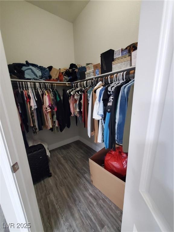 5104 Brookmere Dr, Las Vegas, NV 89130 - walk in closet featuring wood finished floors