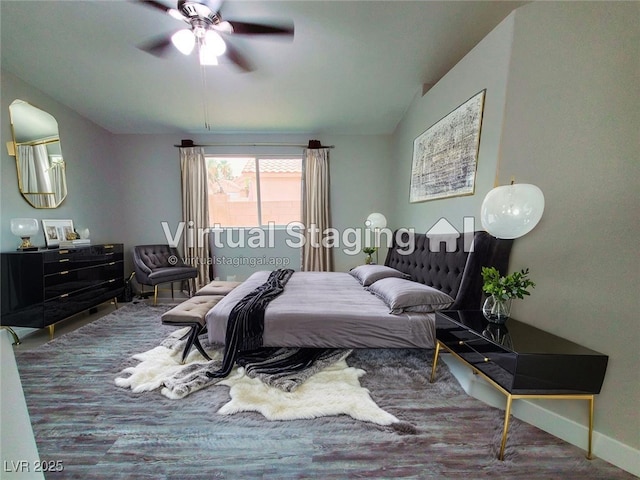 5104 Brookmere Dr, Las Vegas, NV 89130 - bedroom featuring ceiling fan and baseboards