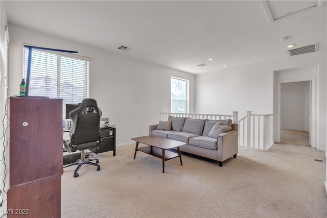 9269 Moonlight Nest Ln, Las Vegas, NV 89178 - home office with light colored carpet and recessed lighting