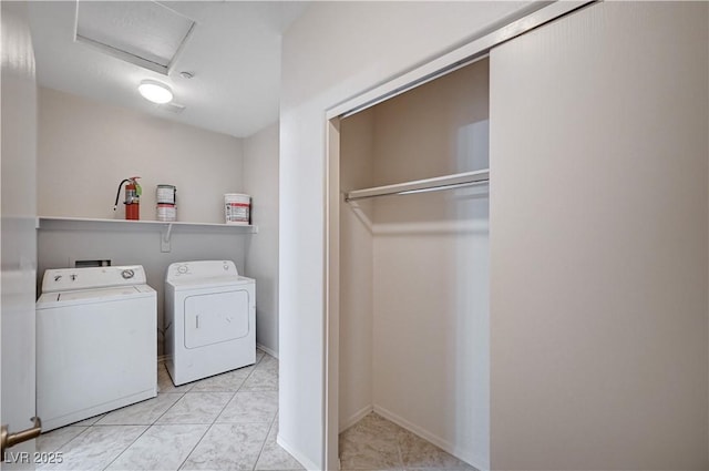 4610 Puglia Ln Unit 201, North Las Vegas, NV 89084 - laundry area with washing machine and clothes dryer and attic access