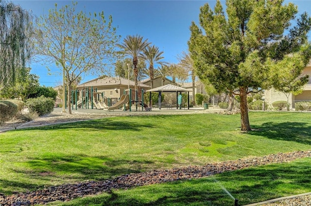 4610 Puglia Ln Unit 201, North Las Vegas, NV 89084 - view of grassy yard featuring a gazebo