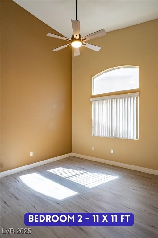 9710 Geiger Peak Ct, Las Vegas, NV 89148 - spare room with a ceiling fan and wood finished floors