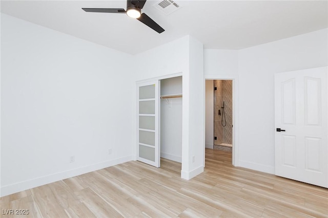 85 Alerion St, Las Vegas, NV 89138 - unfurnished bedroom with light wood finished floors, a closet, and a ceiling fan