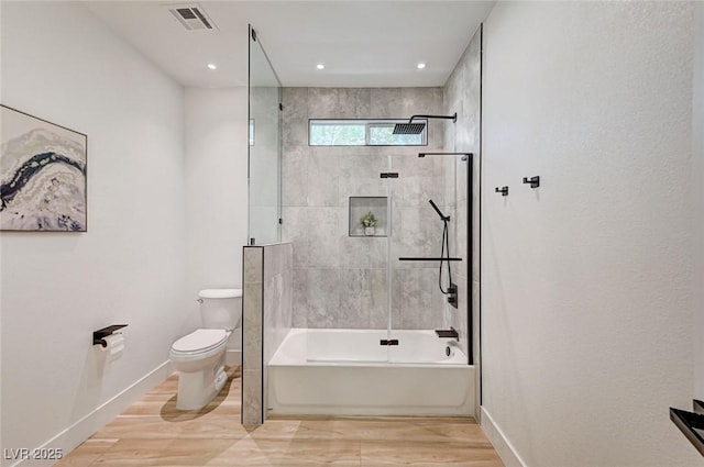 85 Alerion St, Las Vegas, NV 89138 - bathroom featuring shower / washtub combination, wood finished floors, and recessed lighting