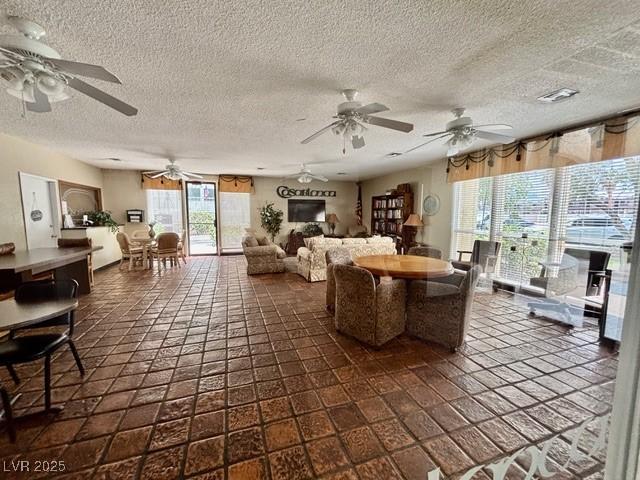 750 S Royal Crest Cir Unit 325, Las Vegas, NV 89169 - living area with a ceiling fan and a textured ceiling