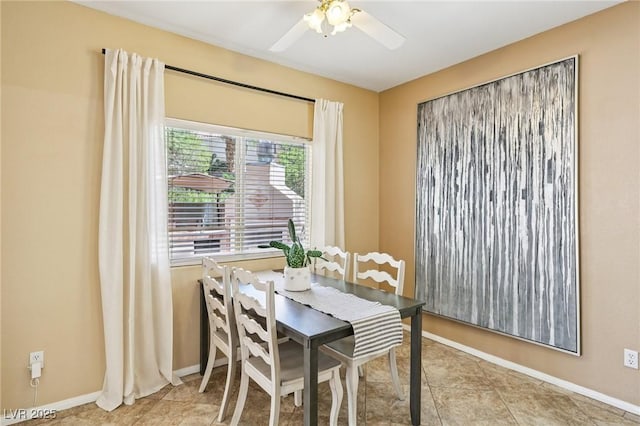 5434 Lost Ln, Las Vegas, NV 89118 - dining area with ceiling fan and baseboards