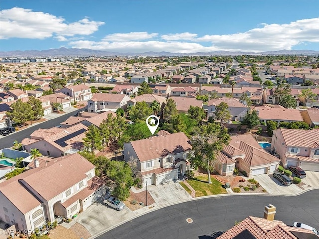 5434 Lost Ln, Las Vegas, NV 89118 - aerial perspective of suburban area with mountains
