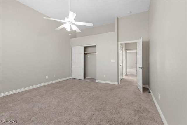 2842 Via Florentine St, Henderson, NV 89074 - unfurnished bedroom with carpet flooring, a closet, and ceiling fan