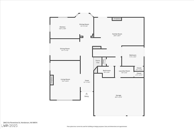 2842 Via Florentine St, Henderson, NV 89074 - view of floor plan / room layout