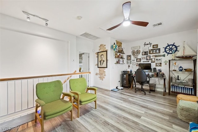 10372 Natural Springs Ave, Las Vegas, NV 89129 - office space featuring ceiling fan and light wood-style flooring