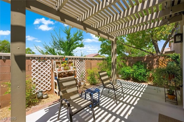 10372 Natural Springs Ave, Las Vegas, NV 89129 - fenced backyard featuring a patio area and a pergola