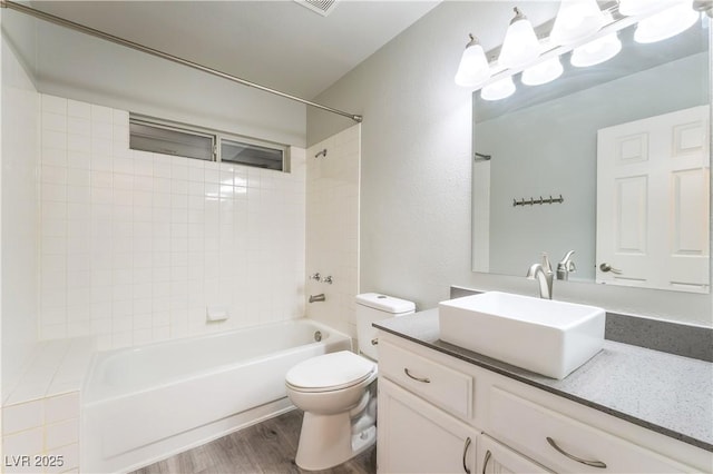 9578 Teton Vista Ave, Las Vegas, NV 89117 - full bathroom featuring vanity, wood finished floors, and bathing tub / shower combination