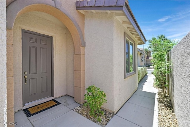 7558 Schuders Ave, Las Vegas, NV 89178 - doorway to property with stucco siding
