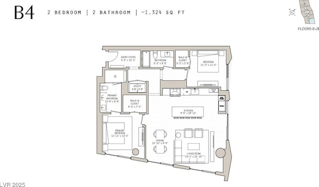 700 W Carson Ave Unit 2007, Las Vegas, NV 89106 - view of floor plan / room layout