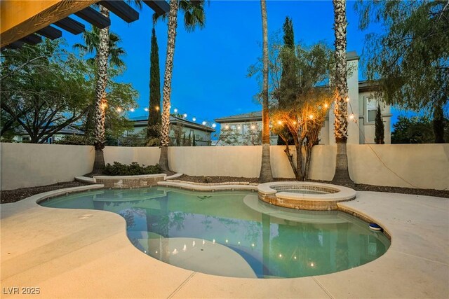 516 Pinnacle Heights Ln, Las Vegas, NV 89144 - view of pool with a fenced backyard and a pool with connected hot tub