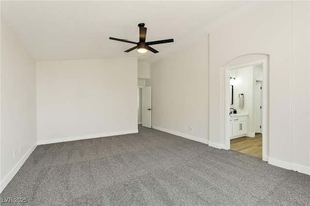 9349 Lakefront Color St, Las Vegas, NV 89178 - carpeted spare room featuring a ceiling fan and lofted ceiling