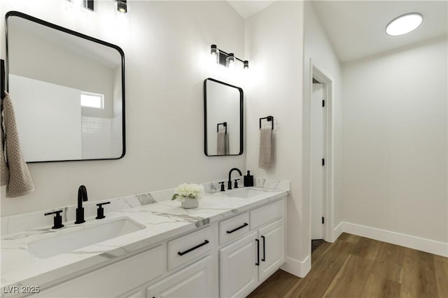 9349 Lakefront Color St, Las Vegas, NV 89178 - full bathroom with double vanity and wood finished floors