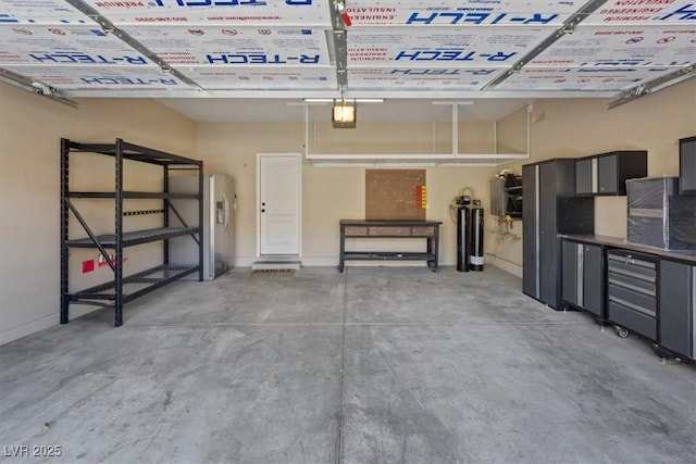10645 Mount Jefferson Ave, Las Vegas, NV 89166 - garage with a garage door opener and stainless steel fridge