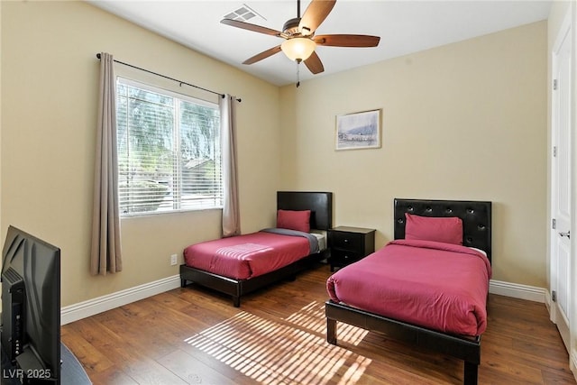 7330 Silent Water Way, Las Vegas, NV 89149 - bedroom featuring wood finished floors and ceiling fan