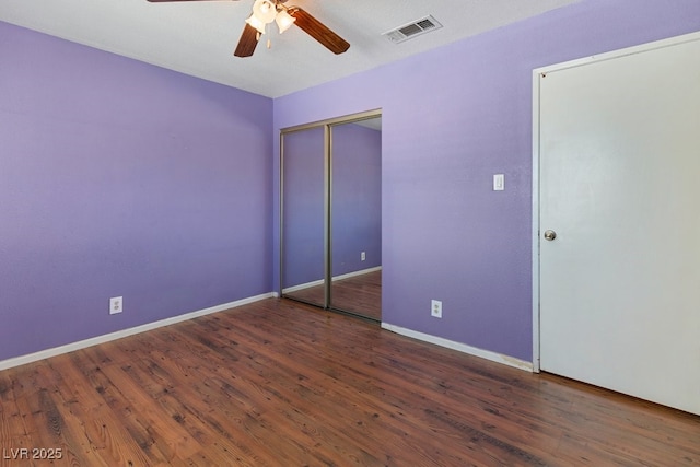 7221 Alta Dr, Las Vegas, NV 89145 - unfurnished bedroom with wood finished floors, a ceiling fan, and a closet
