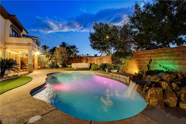 109 N Buteo Woods Ln, Las Vegas, NV 89144 - view of swimming pool with a fenced backyard and a patio area