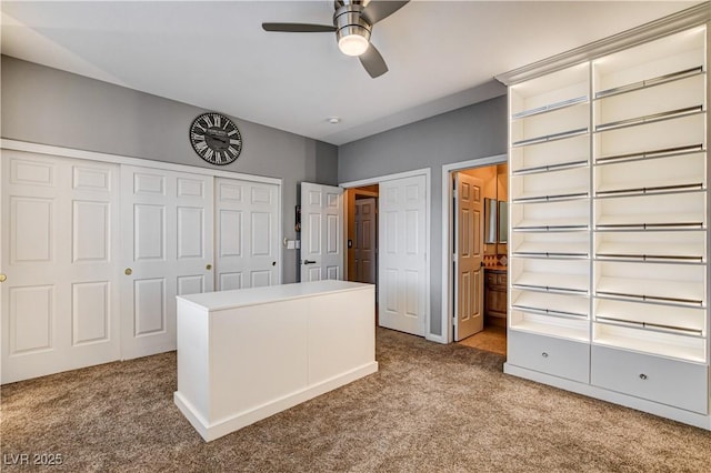 109 N Buteo Woods Ln, Las Vegas, NV 89144 - unfurnished bedroom with carpet flooring, ensuite bath, and a ceiling fan